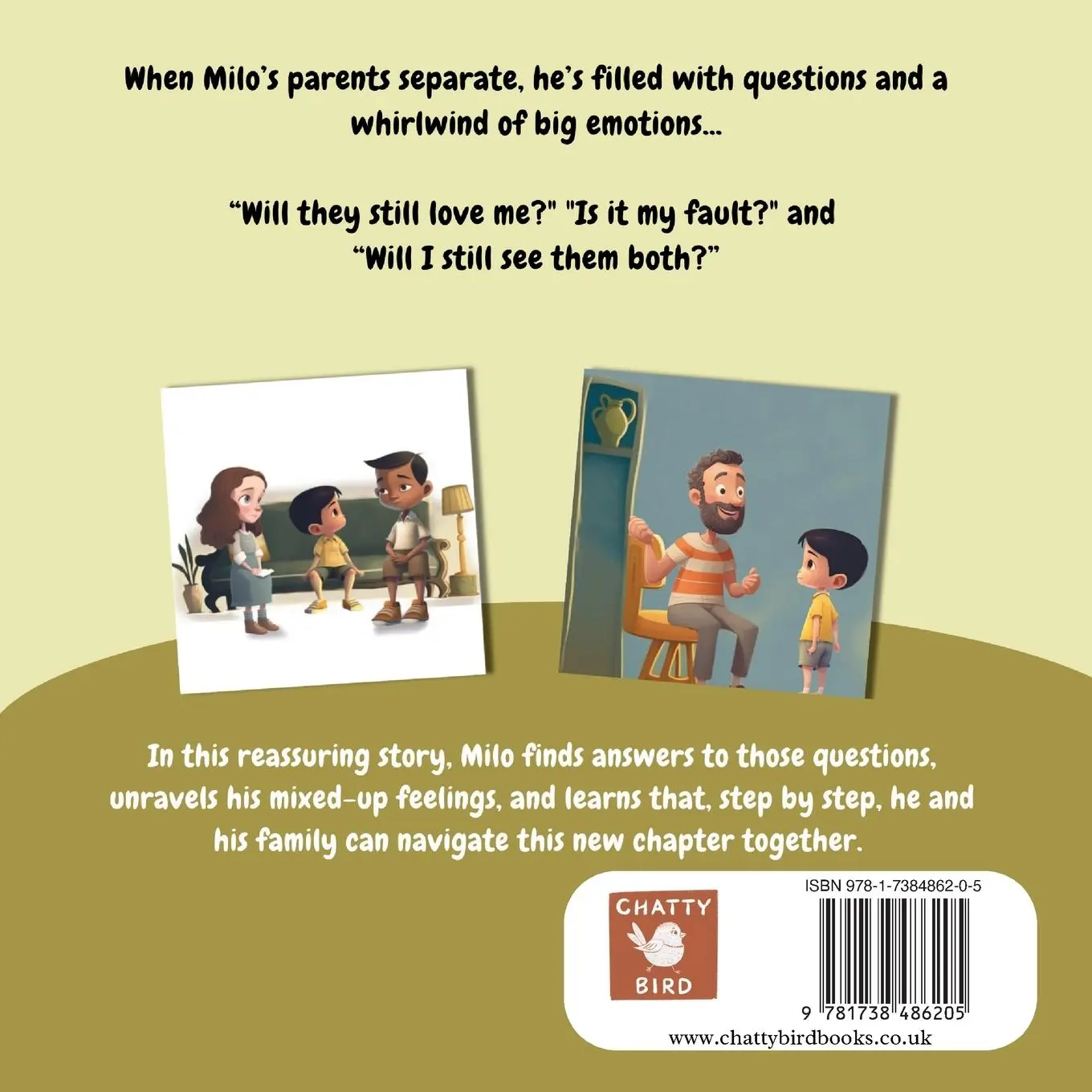 Rückseite: 9781738486205 | Milo's Parents Separate | Caroline Pearcy | Taschenbuch | Englisch