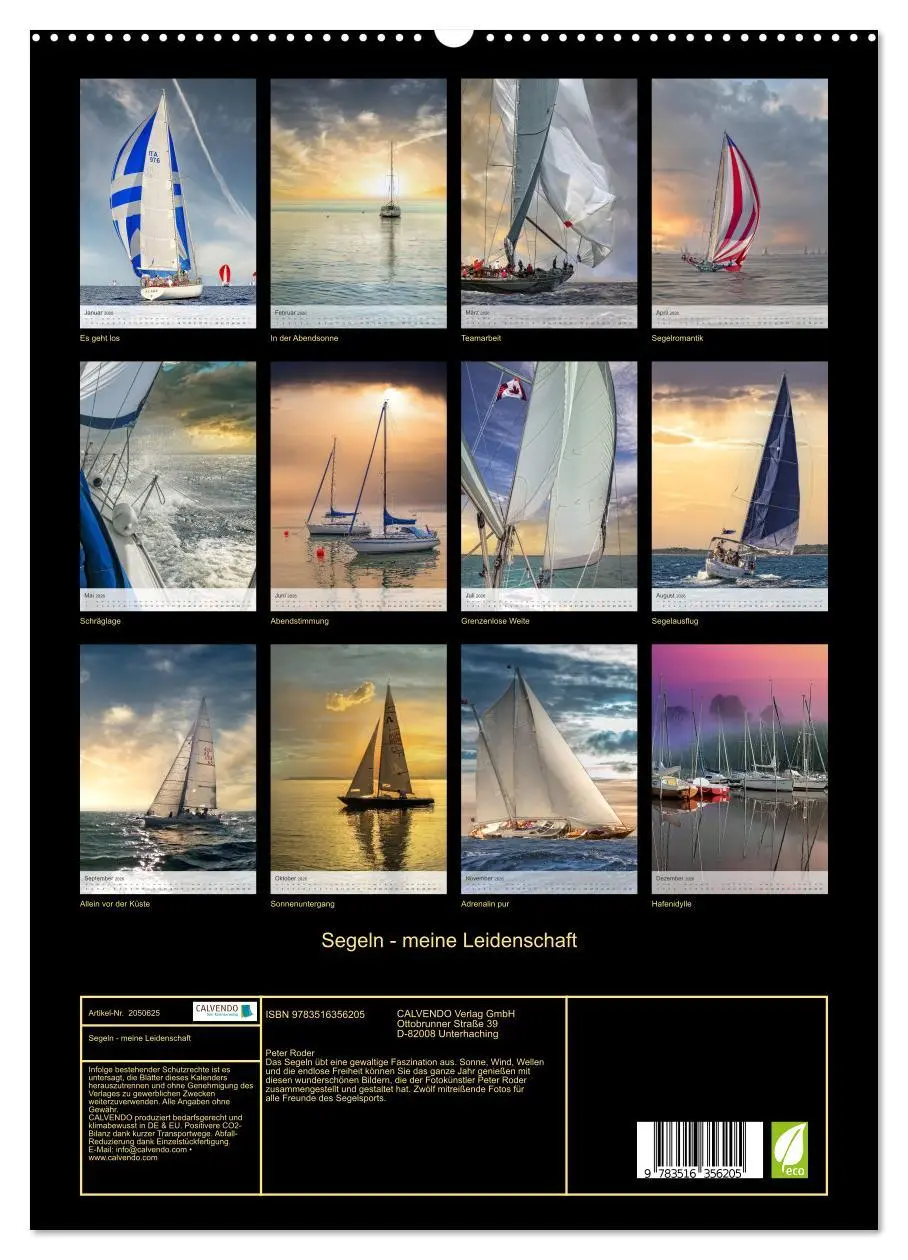 Bild: 9783516356205 | Segeln - meine Leidenschaft (Wandkalender 2026 DIN A2 hoch),...