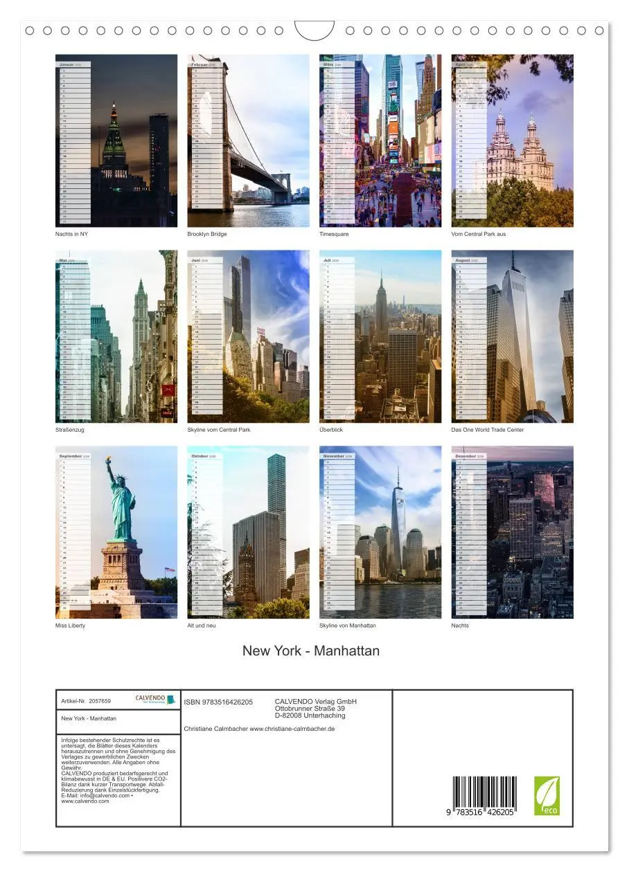 Bild: 9783516426205 | New York - Manhattan (Wandkalender 2026 DIN A3 hoch), CALVENDO...