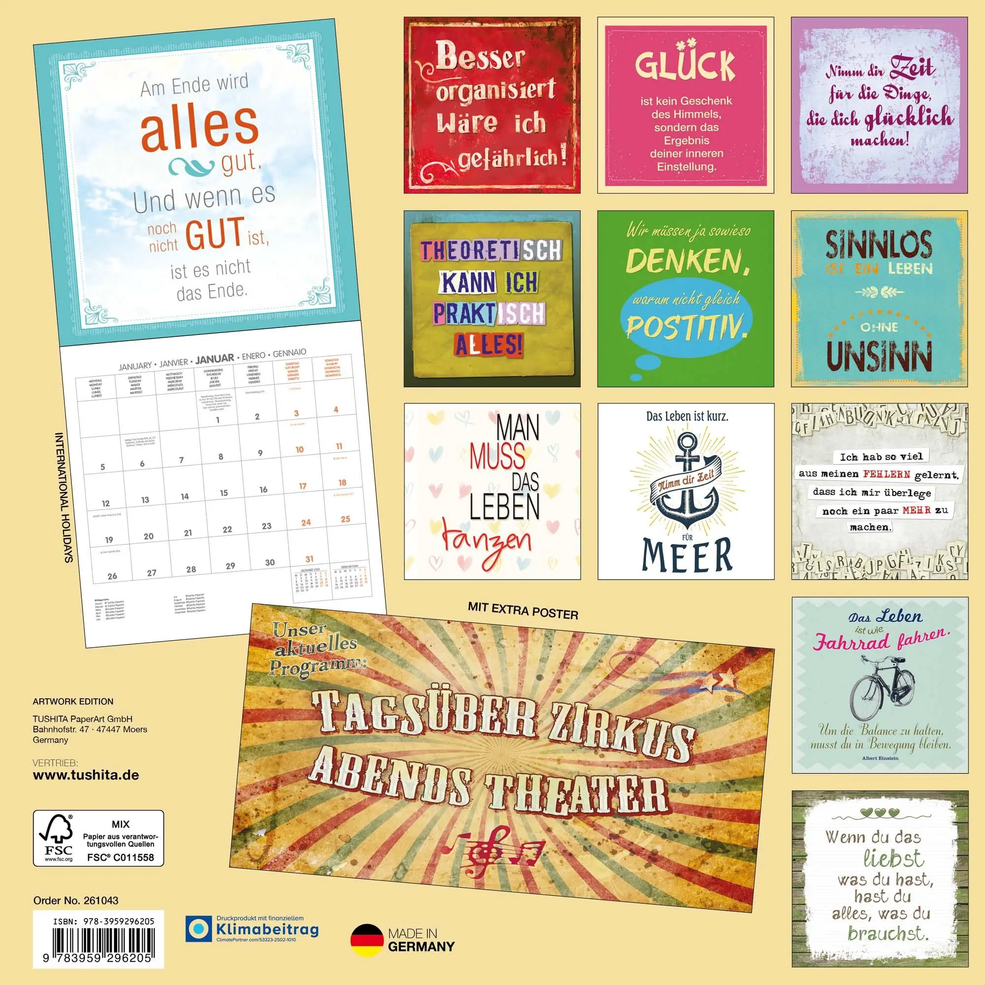 Rückseite: 9783959296205 | Planer mit Sprüchen 2026 | Kalender 2026 | Kalender | 28 S. | Englisch
