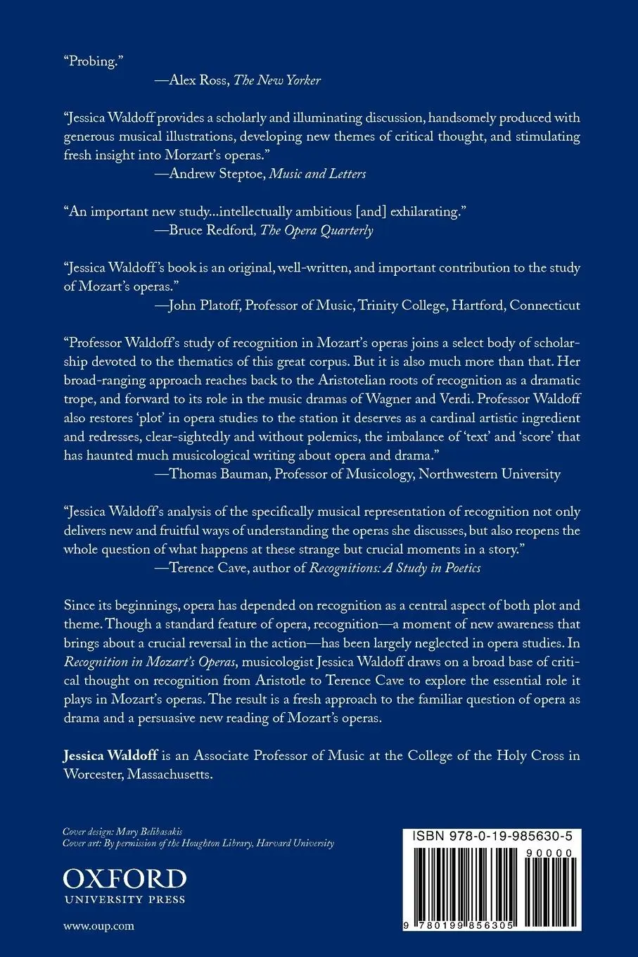 Rückseite: 9780199856305 | Recognition in Mozart's Operas | Jessica Waldoff | Taschenbuch | Buch