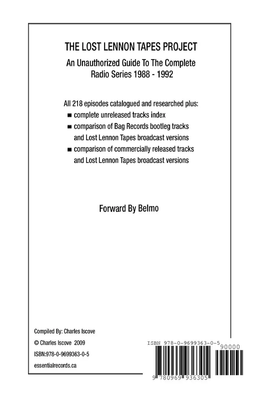 Rückseite: 9780969936305 | The Lost Lennon Tapes Project | Charles Iscove | Taschenbuch | 2010