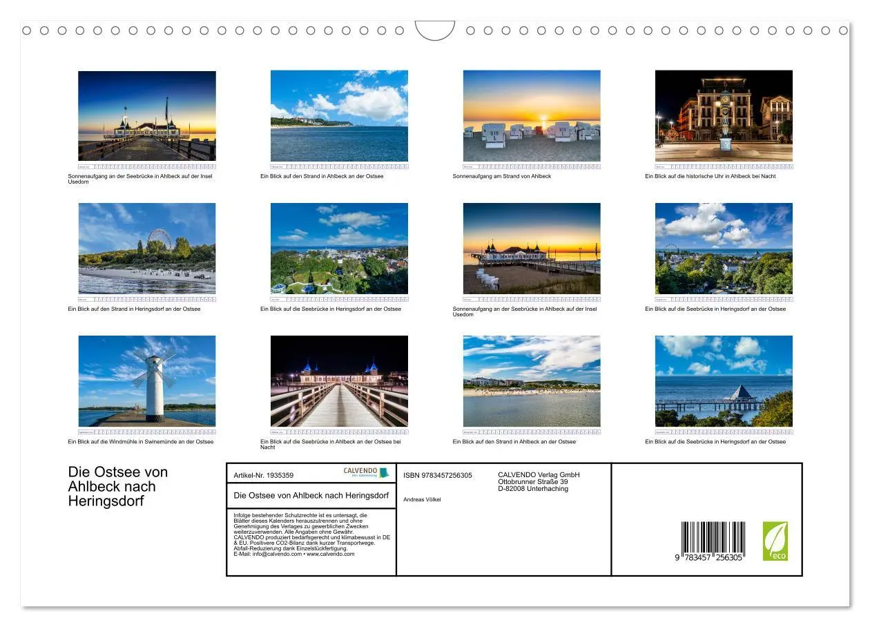 Bild: 9783457256305 | Die Ostsee von Ahlbeck nach Heringsdorf (Wandkalender 2026 DIN A3...
