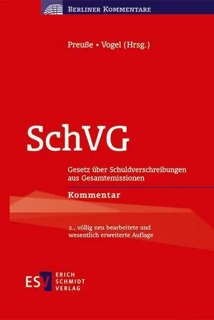Cover: 9783503236305 | SchVG | Thomas Preuße (u. a.) | Buch | Berliner Kommentare | XXVIII
