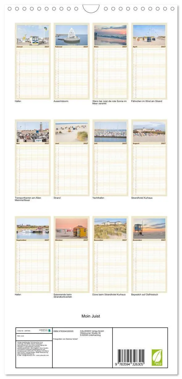 Bild: 9783594326305 | Familienplaner 2027 - Moin Juist mit 5 Spalten (Wandkalender, 21 x...