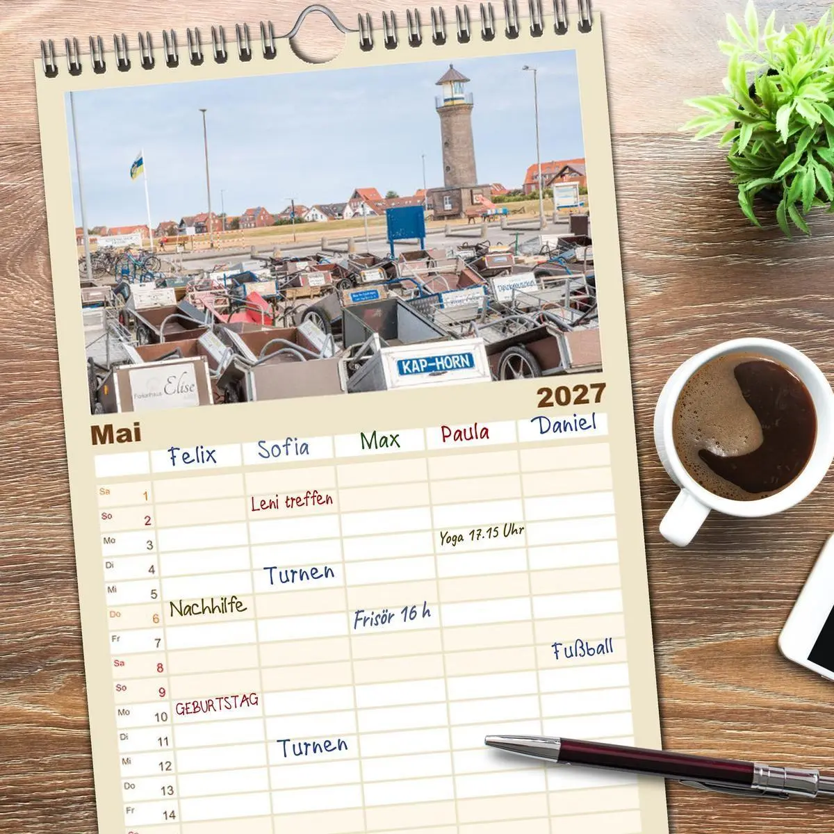 Bild: 9783594326305 | Familienplaner 2027 - Moin Juist mit 5 Spalten (Wandkalender, 21 x...