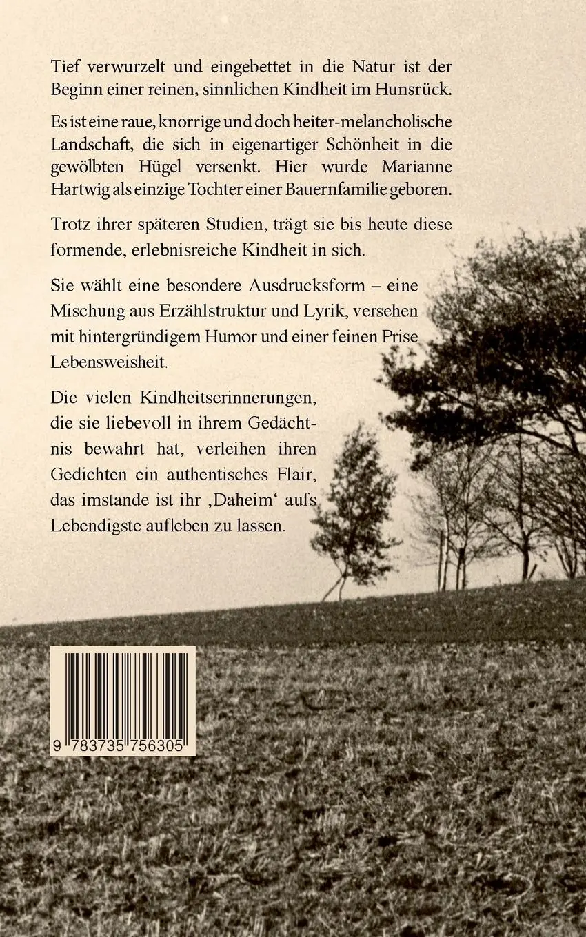 Rückseite: 9783735756305 | Daheim | Eine ungereimte Kindheit | Marianne Hartwig | Taschenbuch