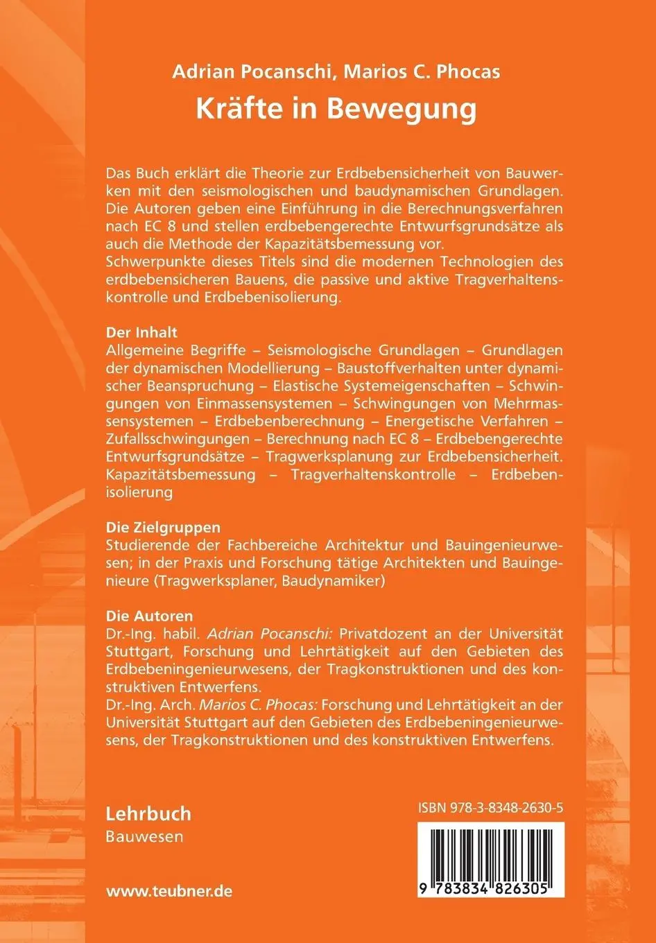 Rückseite: 9783834826305 | Kräfte in Bewegung | Die Techniken des erdbebensicheren Bauens | Buch