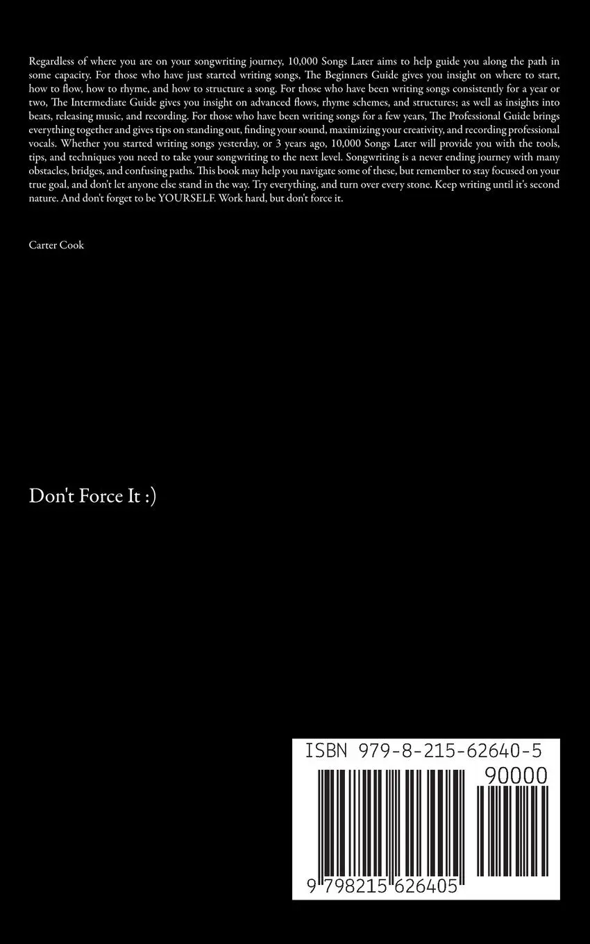 Rückseite: 9798215626405 | The Full Songwriting Guide | Carter Cook | Taschenbuch | Englisch