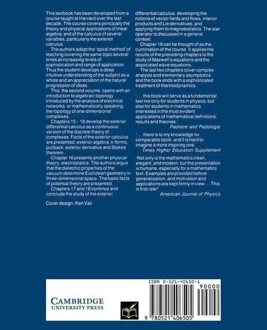 Rückseite: 9780521406505 | A Course in Mathematics for Students of Physics | 2 | Bamberg (u. a.)