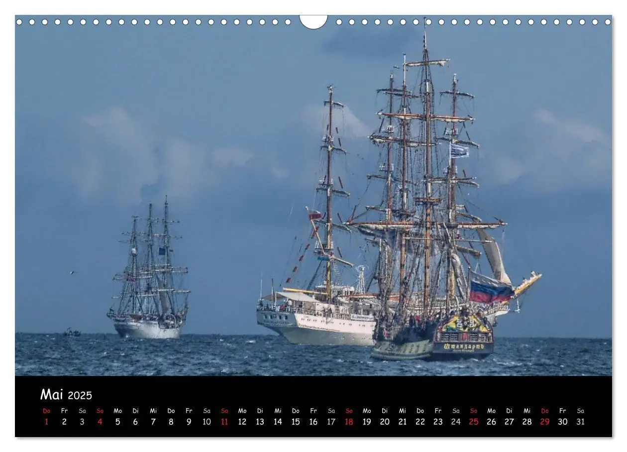 Bild: 9783435766505 | Windjammer vor Warnemünde (Wandkalender 2025 DIN A3 quer), CALVENDO...