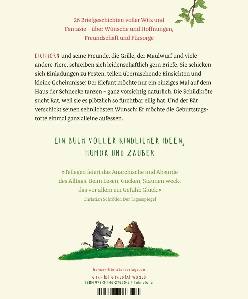 Bild: 9783446276505 | Briefe vom Eichhorn an die Ameise | Toon Tellegen | Buch | 96 S.