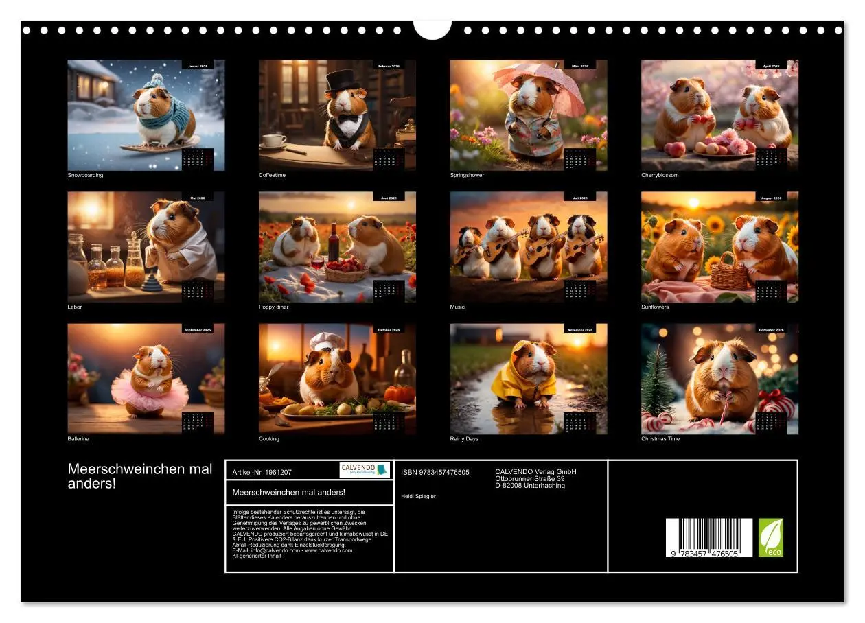 Bild: 9783457476505 | Meerschweinchen mal anders! (Wandkalender 2026 DIN A3 quer),...