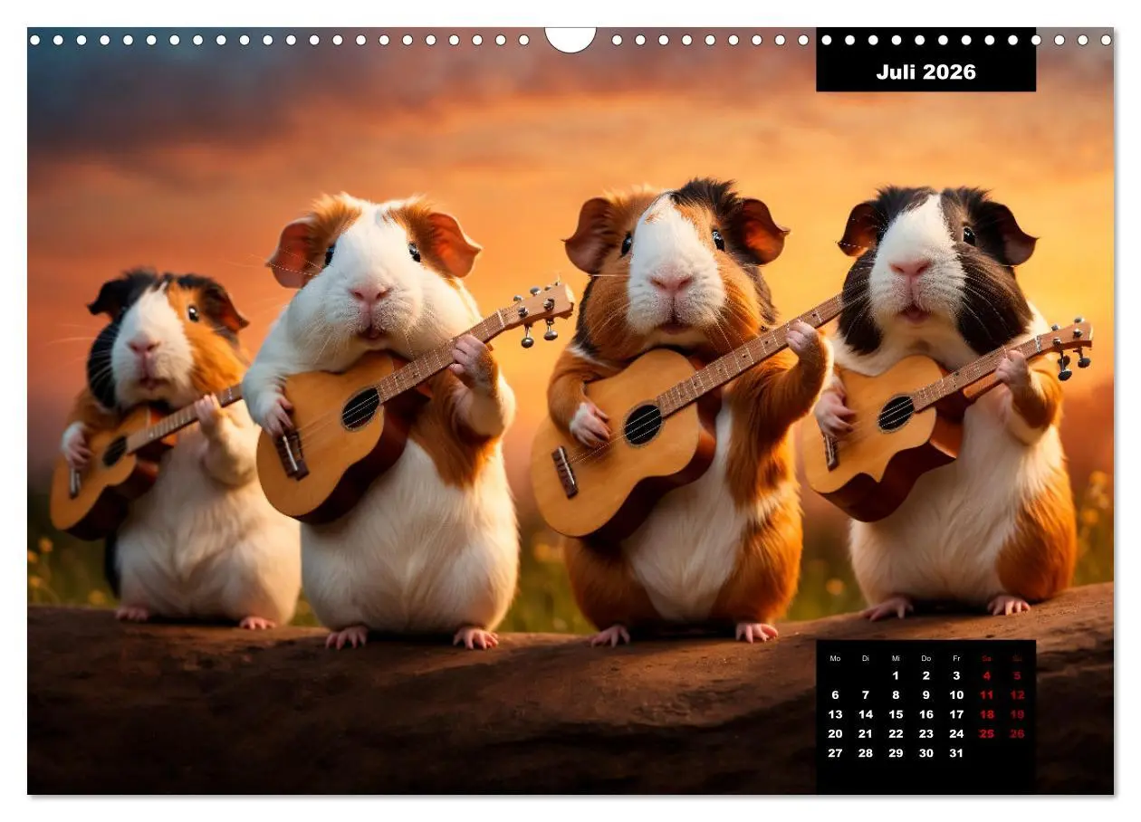 Bild: 9783457476505 | Meerschweinchen mal anders! (Wandkalender 2026 DIN A3 quer),...