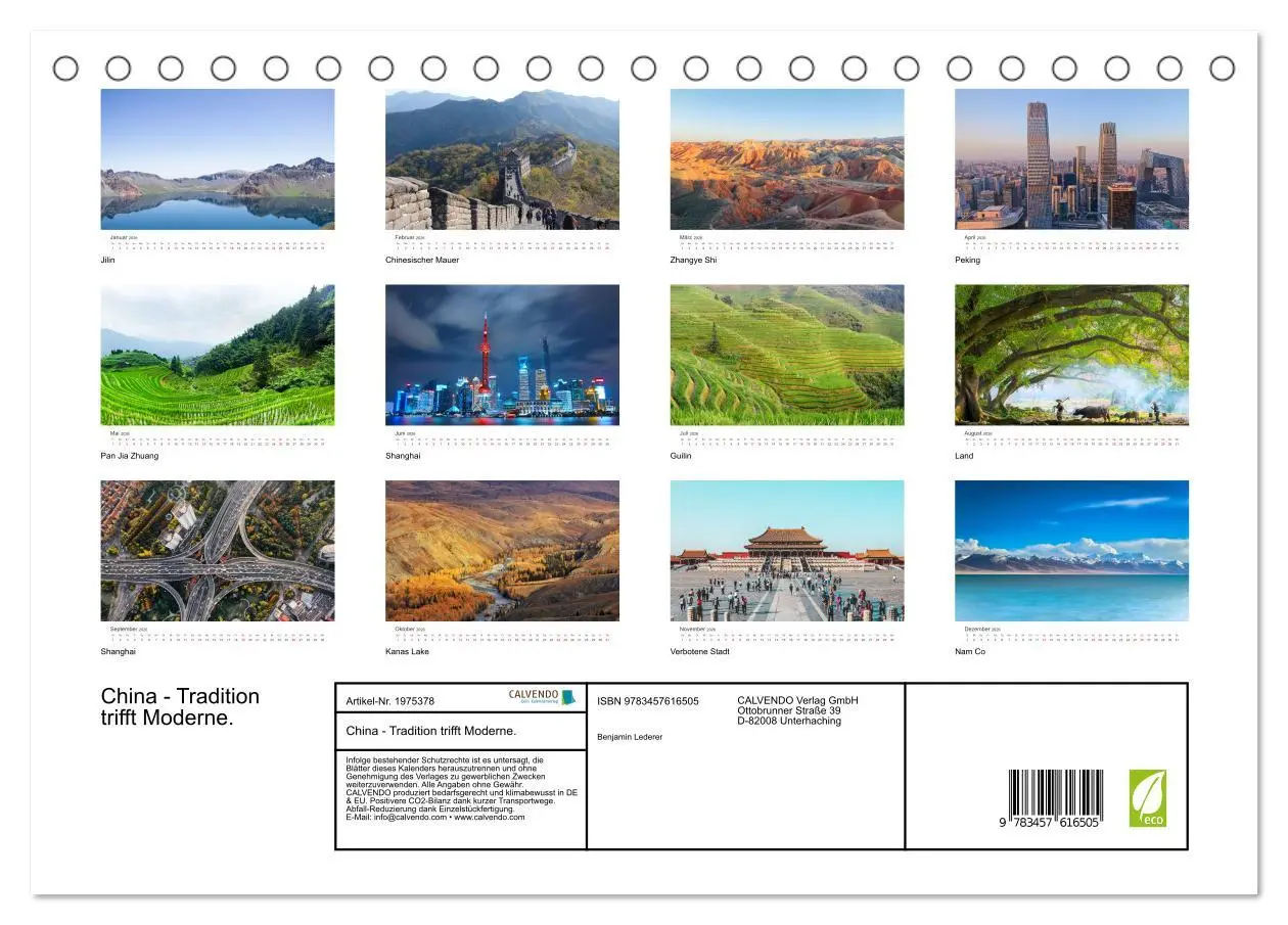 Bild: 9783457616505 | China - Tradition trifft Moderne. (Tischkalender 2026 DIN A5 quer),...