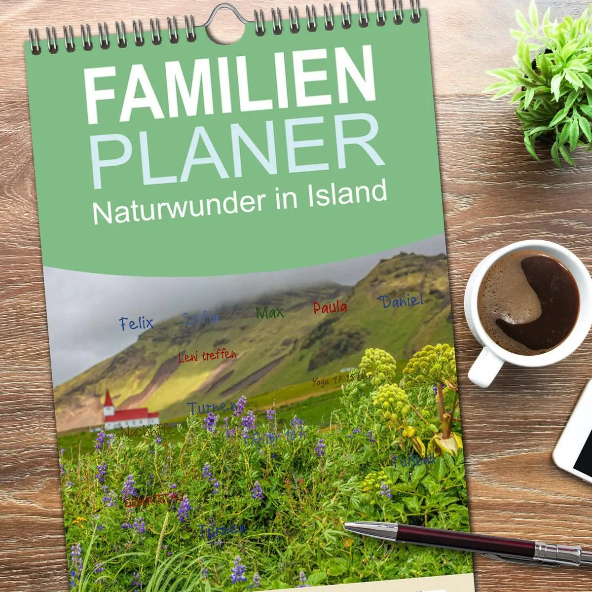 Bild: 9783516496505 | Familienplaner 2026 - Naturwunder in Island mit 5 Spalten...