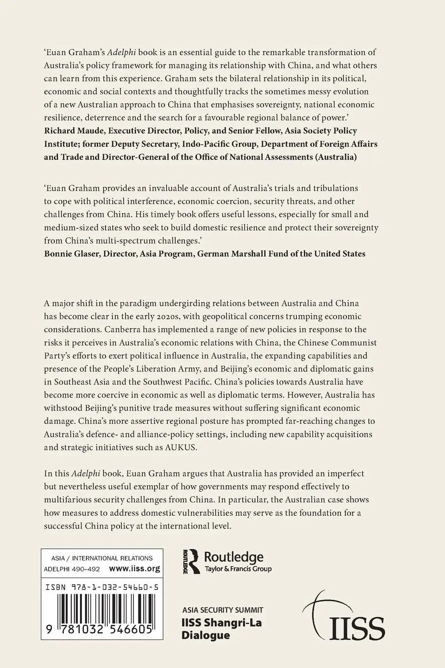 Rückseite: 9781032546605 | Australia's Security in China's Shadow | Euan Graham | Taschenbuch