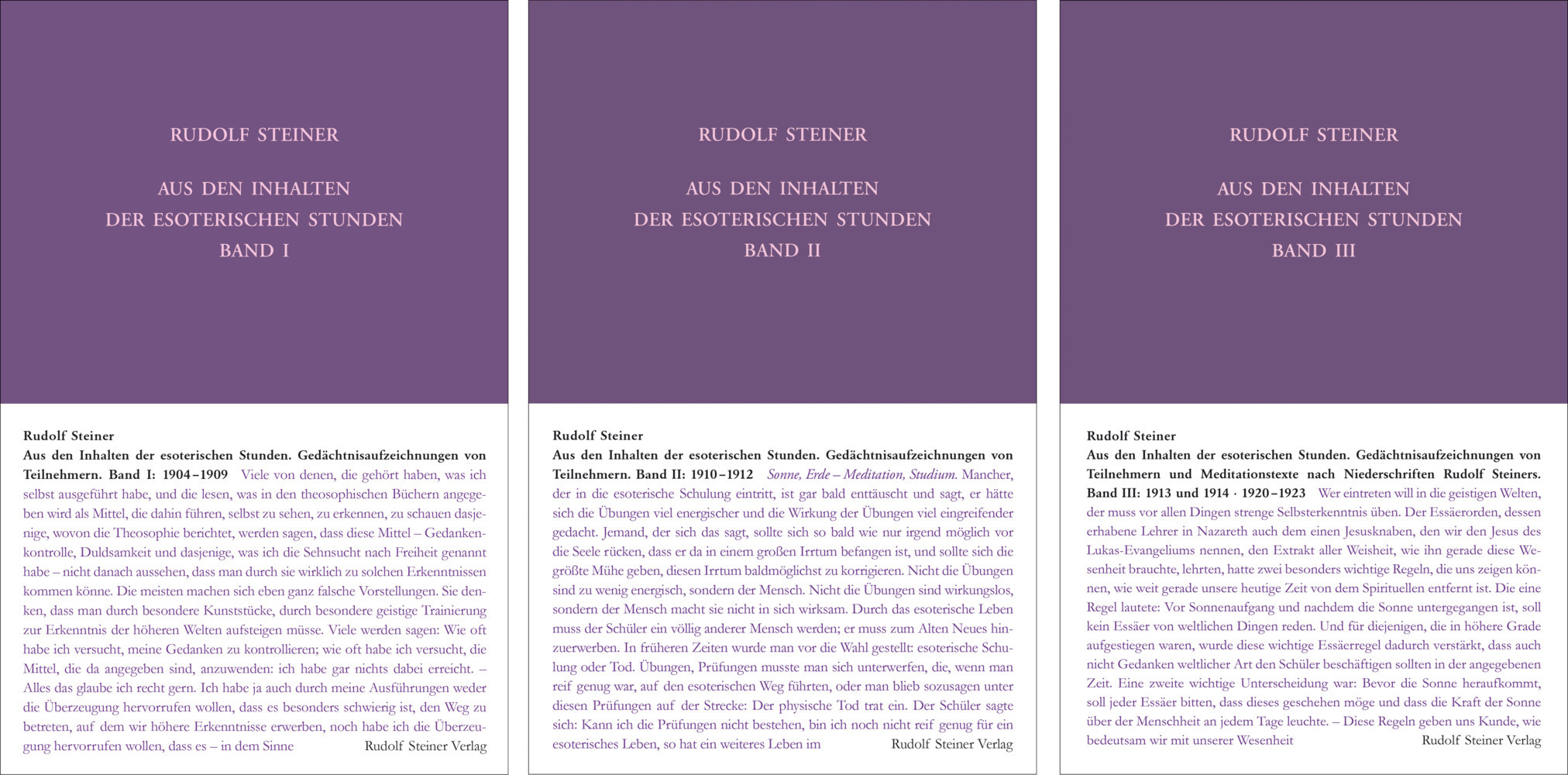 Cover: 9783727426605 | Aus den Inhalten der esoterischen Stunden, Band 1-3 | Rudolf Steiner