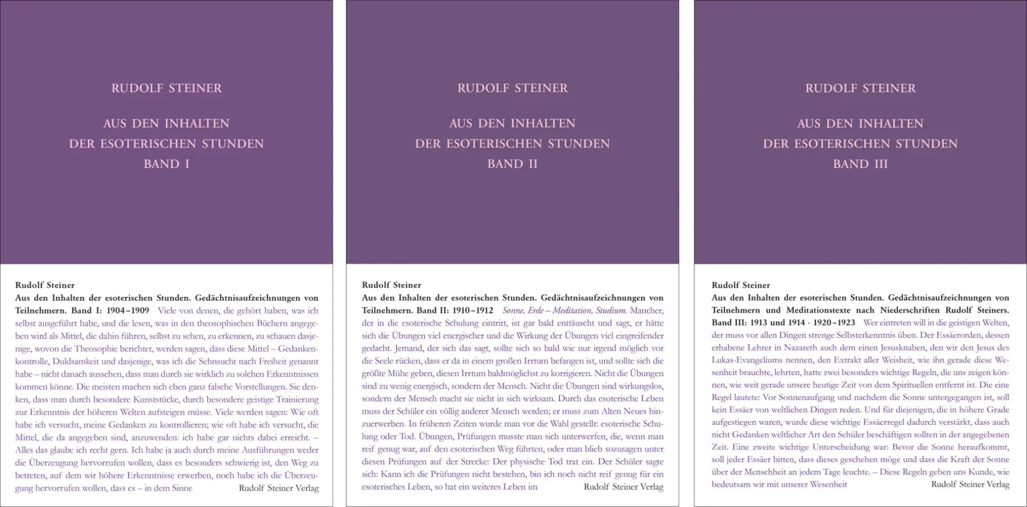 Cover: 9783727426605 | Aus den Inhalten der esoterischen Stunden, Band 1-3 | Rudolf Steiner