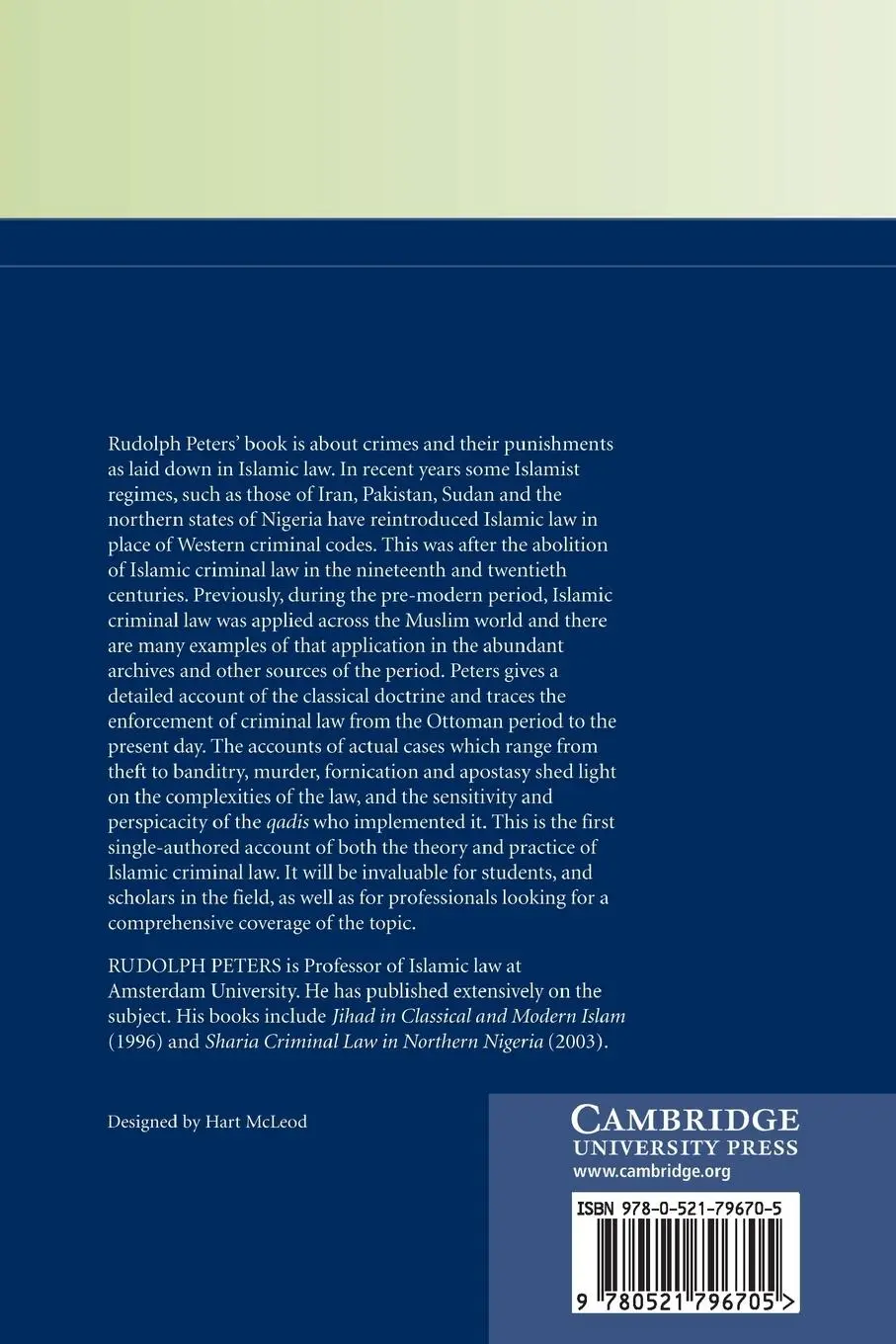 Rückseite: 9780521796705 | Crime and Punishment in Islamic Law | Rudolph Peters | Taschenbuch