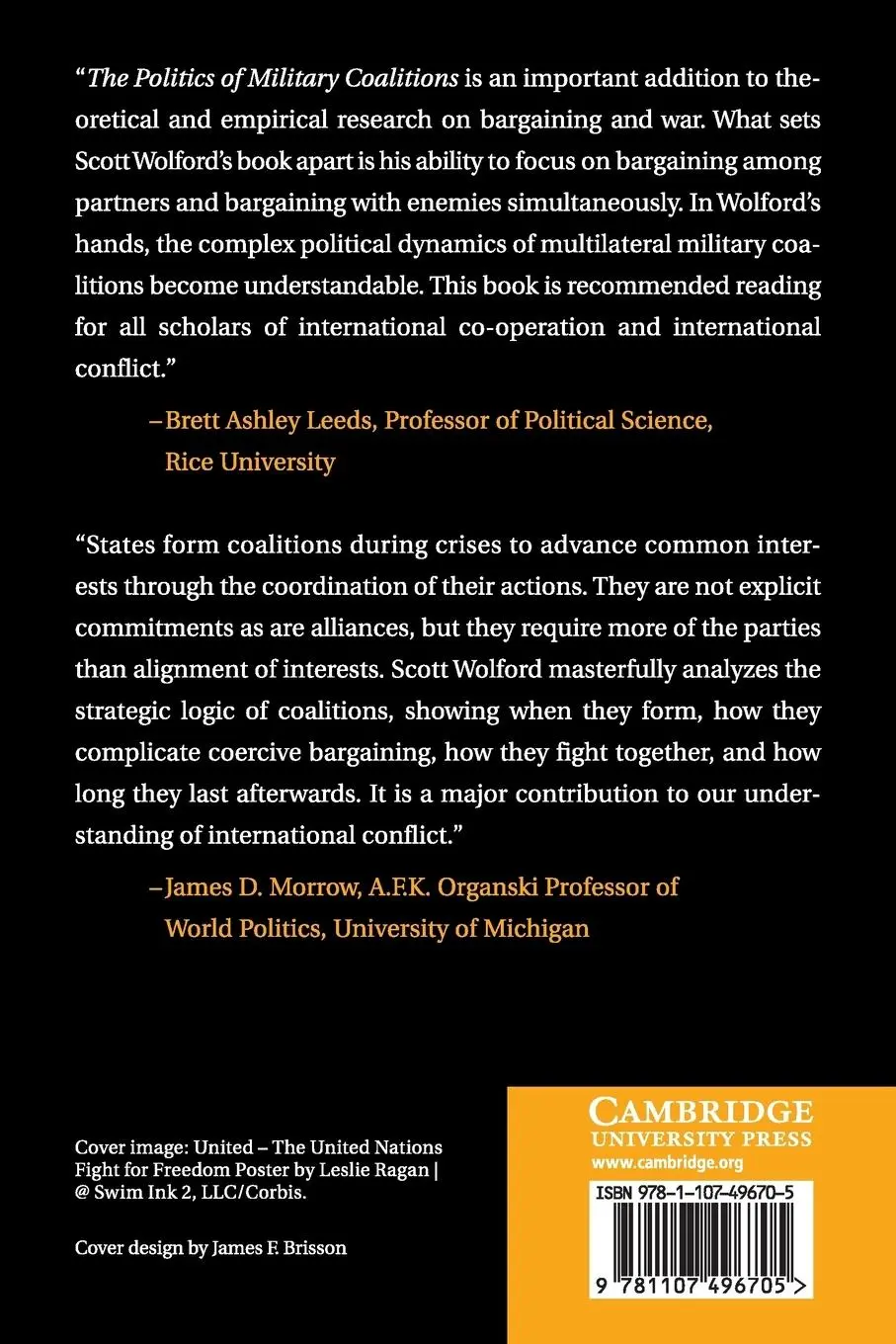Rückseite: 9781107496705 | The Politics of Military Coalitions | Scott Wolford | Taschenbuch