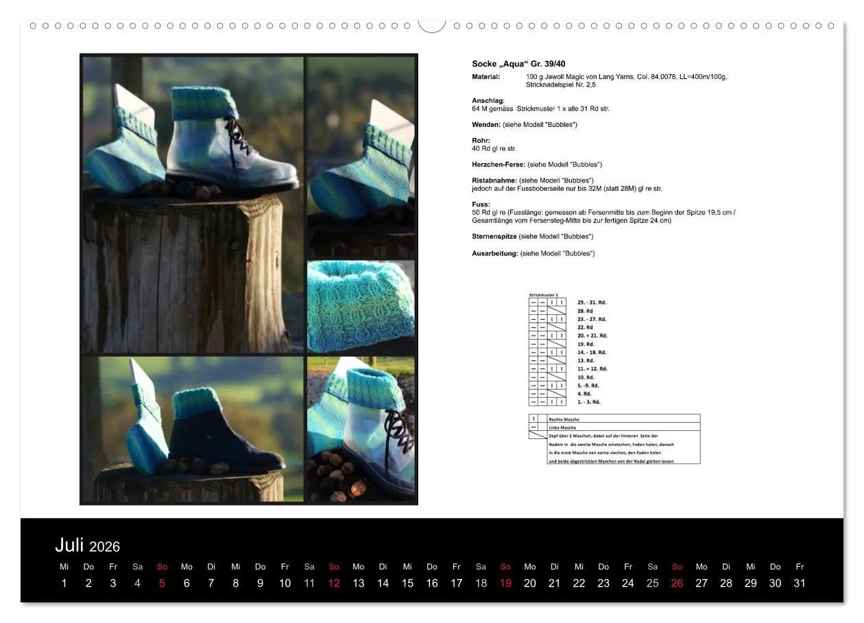Bild: 9783516096705 | Sockenkalender Bootsocks 2026 (hochwertiger Premium Wandkalender...
