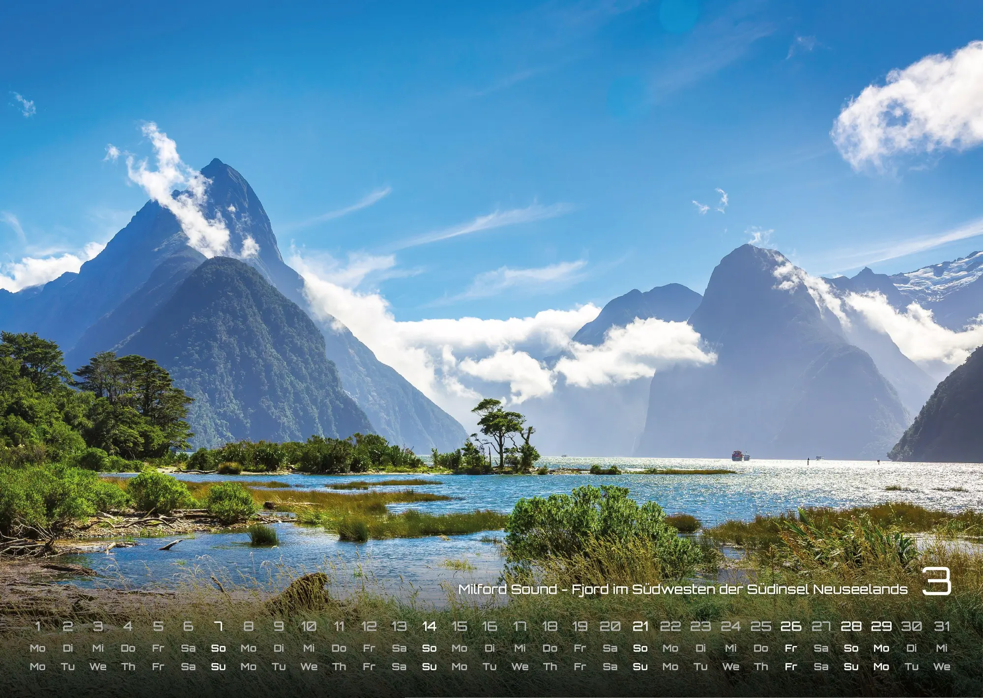 Bild: 9783986736705 | Neuseeland - Das Land der langen weißen Wolke - 2027 - Kalender DIN A3