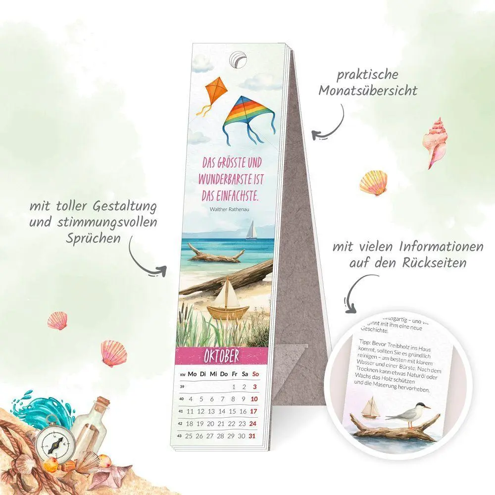 Bild: 9783988026705 | TRÖTSCH - Lesezeichenkalender Küstenliebe 2027 | KG | Kalender | 24 S.