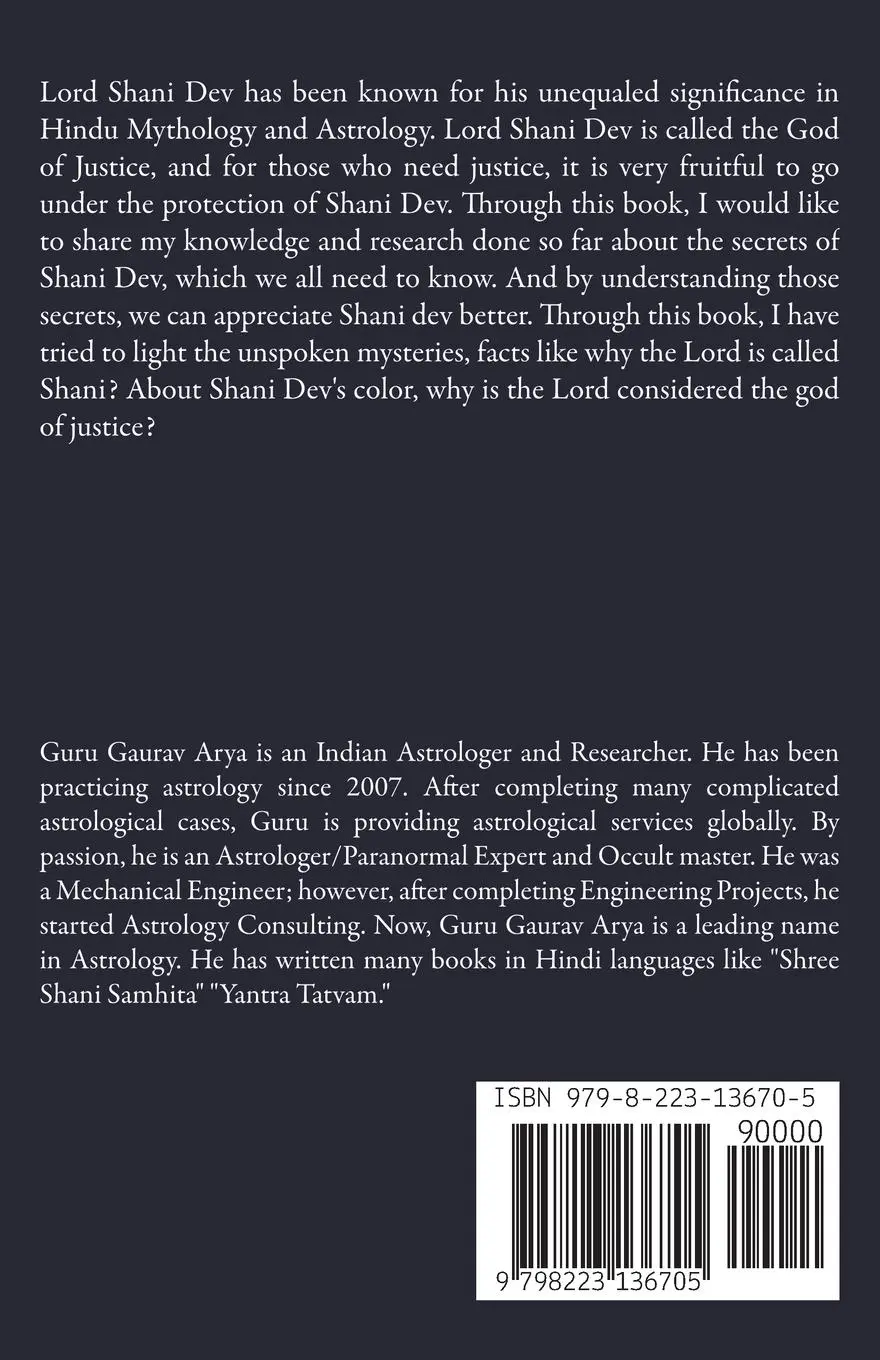 Rückseite: 9798223136705 | Secrets of Lord Shani | Guru Gaurav Arya | Taschenbuch | Englisch