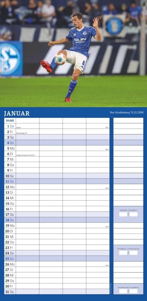 Bild: 4069095006805 | FC Schalke 04 2026 - Fanplaner - Fan-Kalender - Fußball-Kalender -...