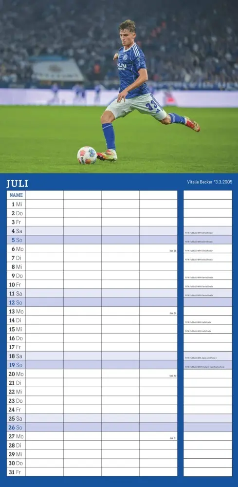 Bild: 4069095006805 | FC Schalke 04 2026 - Fanplaner - Fan-Kalender - Fußball-Kalender -...