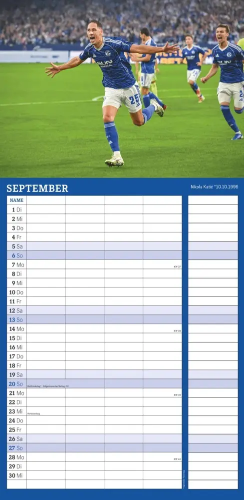 Bild: 4069095006805 | FC Schalke 04 2026 - Fanplaner - Fan-Kalender - Fußball-Kalender -...