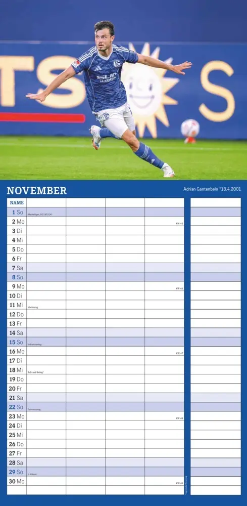Bild: 4069095006805 | FC Schalke 04 2026 - Fanplaner - Fan-Kalender - Fußball-Kalender -...