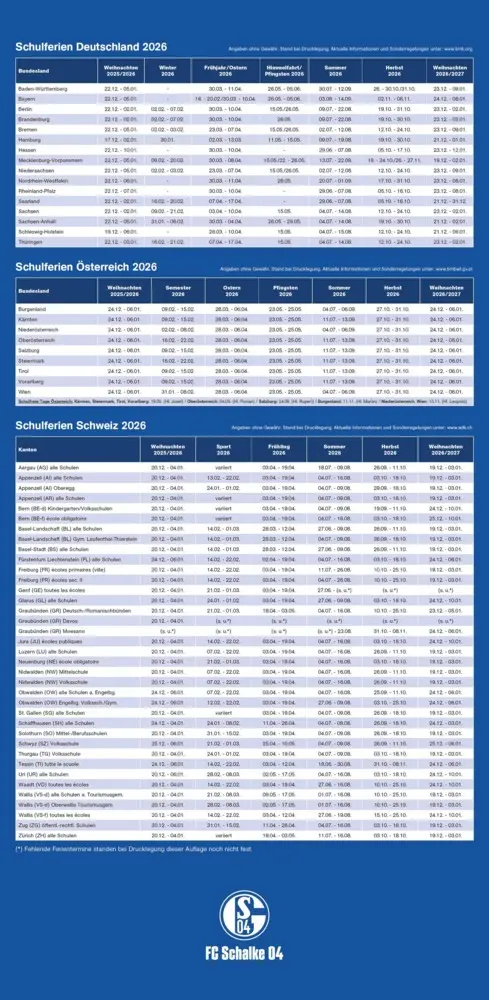 Bild: 4069095006805 | FC Schalke 04 2026 - Fanplaner - Fan-Kalender - Fußball-Kalender -...