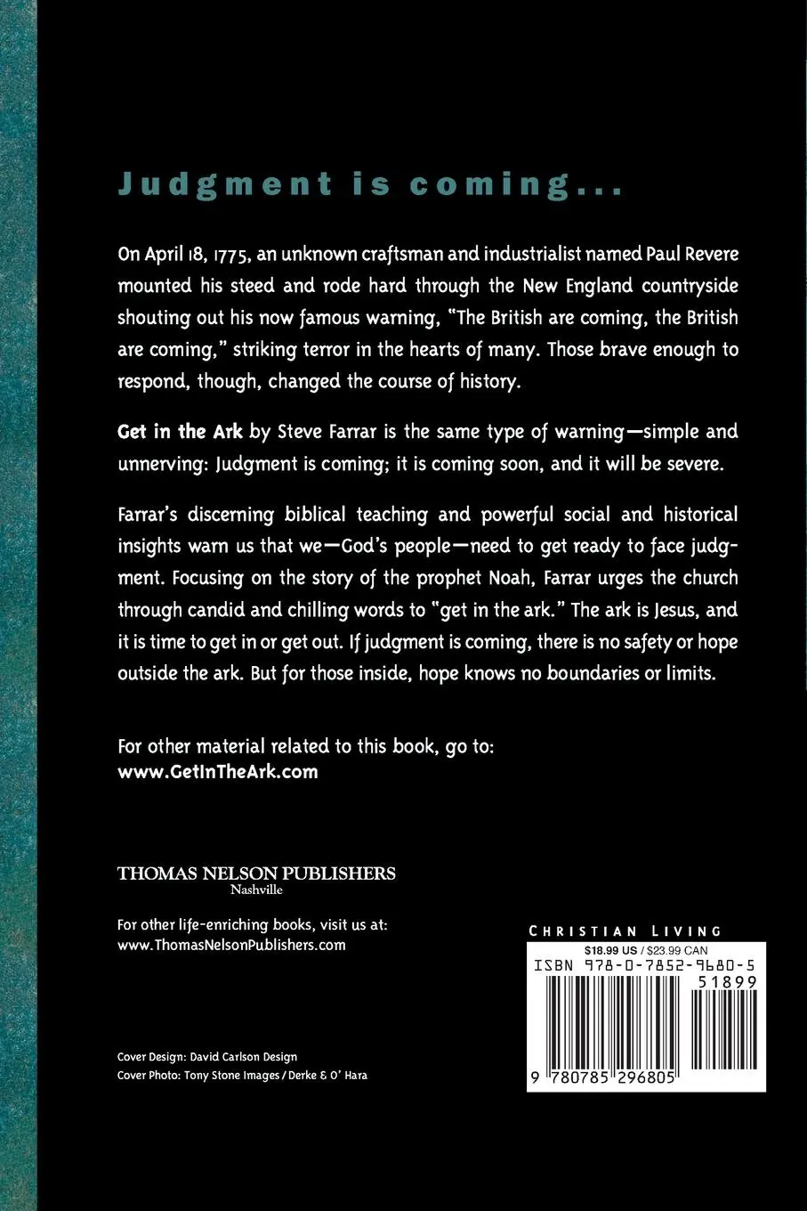 Rückseite: 9780785296805 | A Get in the Ark | Finding Safety in the Coming Judgment | Farrar