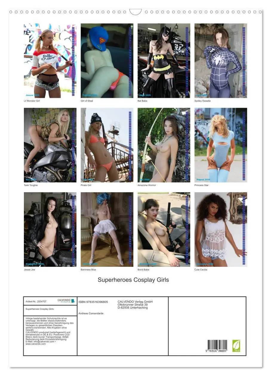 Bild: 9783516396805 | Superheroes Cosplay Girls (Wandkalender 2026 DIN A2 hoch), CALVENDO...