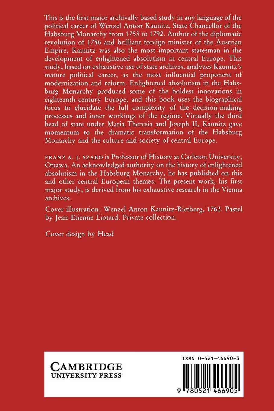 Rückseite: 9780521466905 | Kaunitz and Enlightened Absolutism 1753 1780 | Franz A. J. Szabo