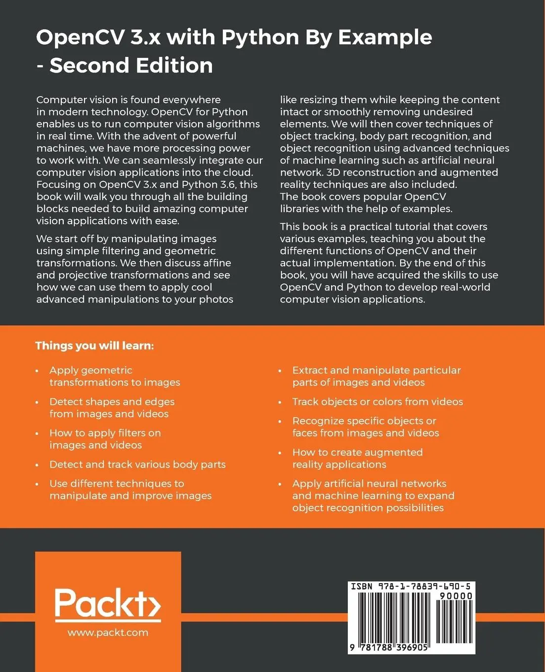 Rückseite: 9781788396905 | OpenCV 3.x with Python By Example | Gabriel Garrido (u. a.) | Buch
