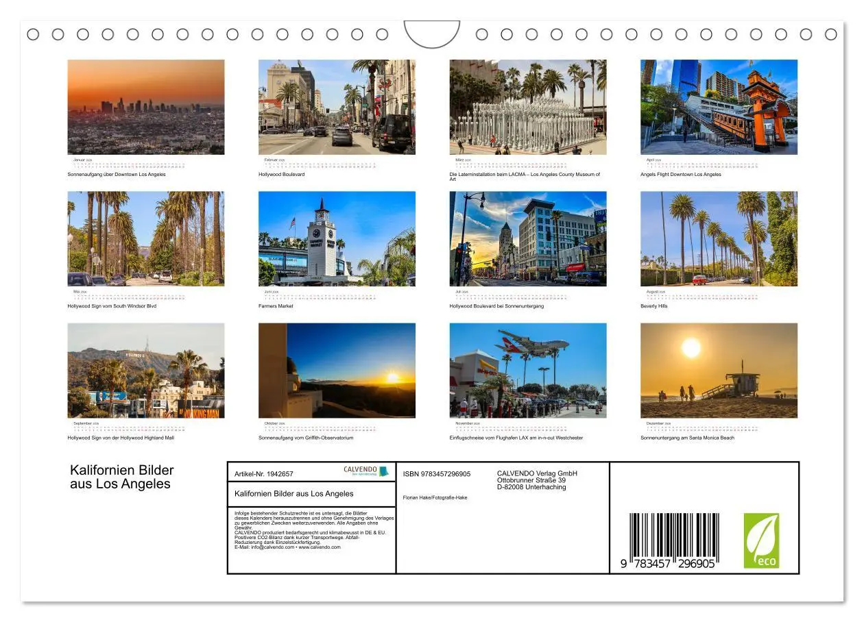 Bild: 9783457296905 | Kalifornien Bilder aus Los Angeles (Wandkalender 2026 DIN A4 quer),...