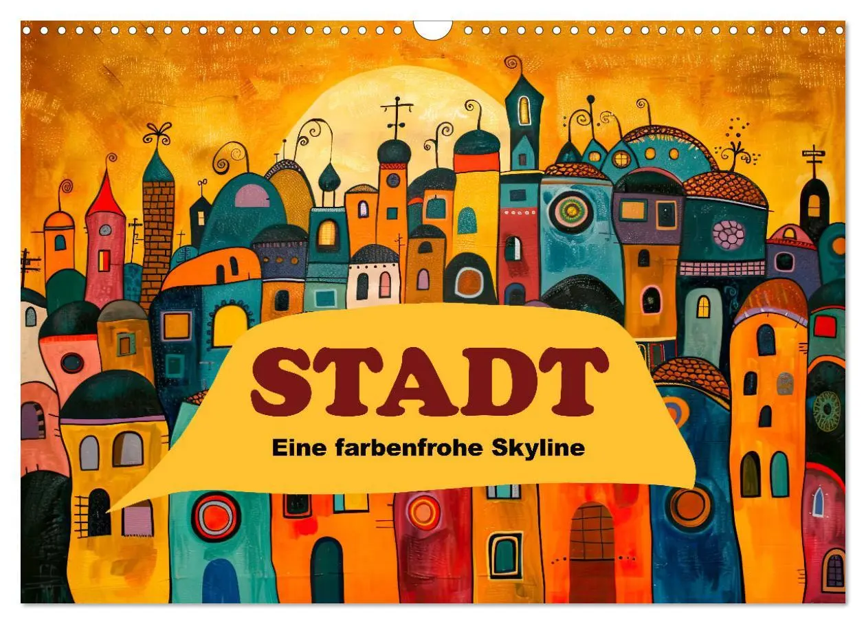 Cover: 9783457436905 | Stadt - Eine farbenfrohe Skyline (Wandkalender 2026 DIN A3 quer),...