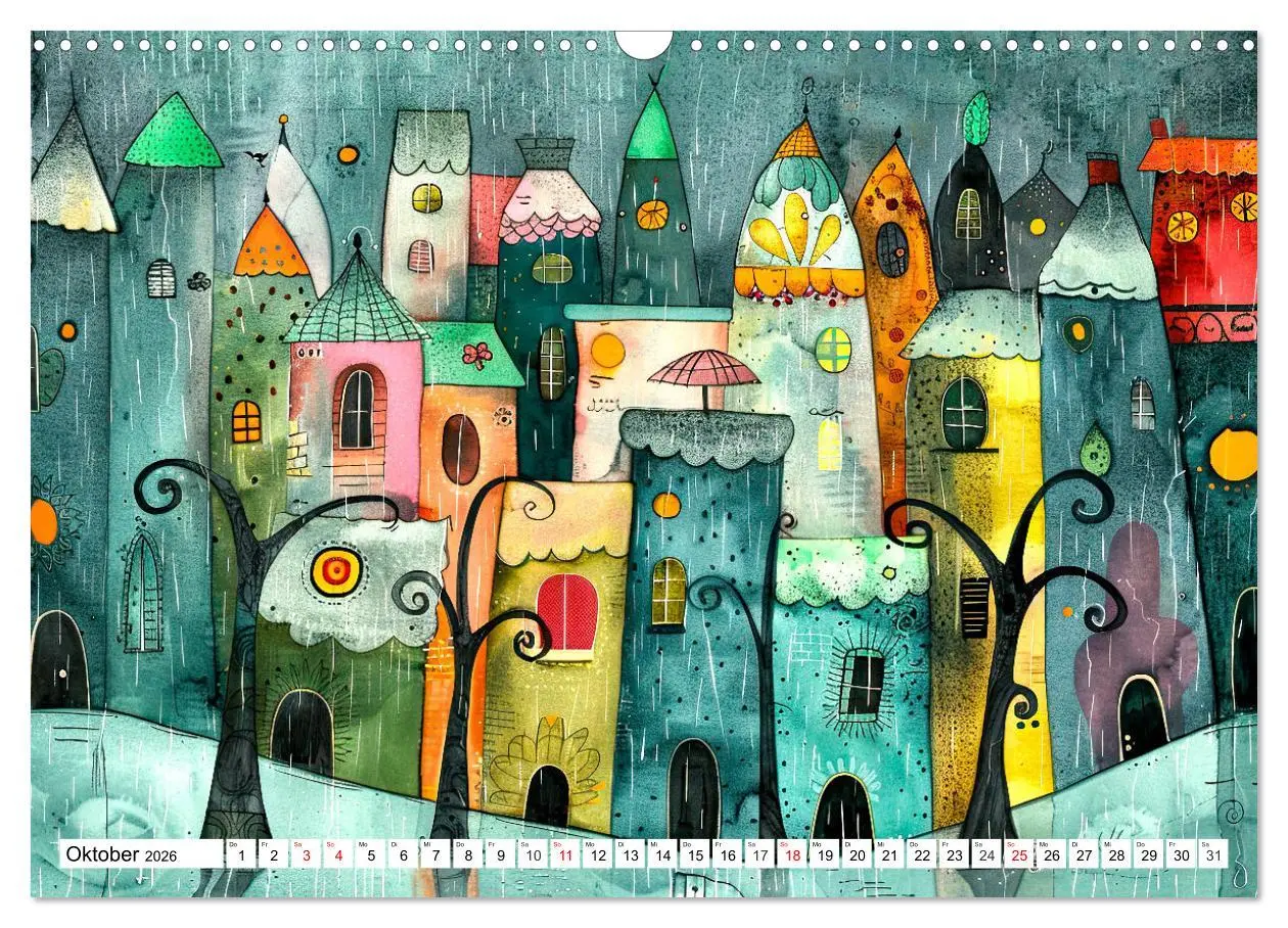 Bild: 9783457436905 | Stadt - Eine farbenfrohe Skyline (Wandkalender 2026 DIN A3 quer),...