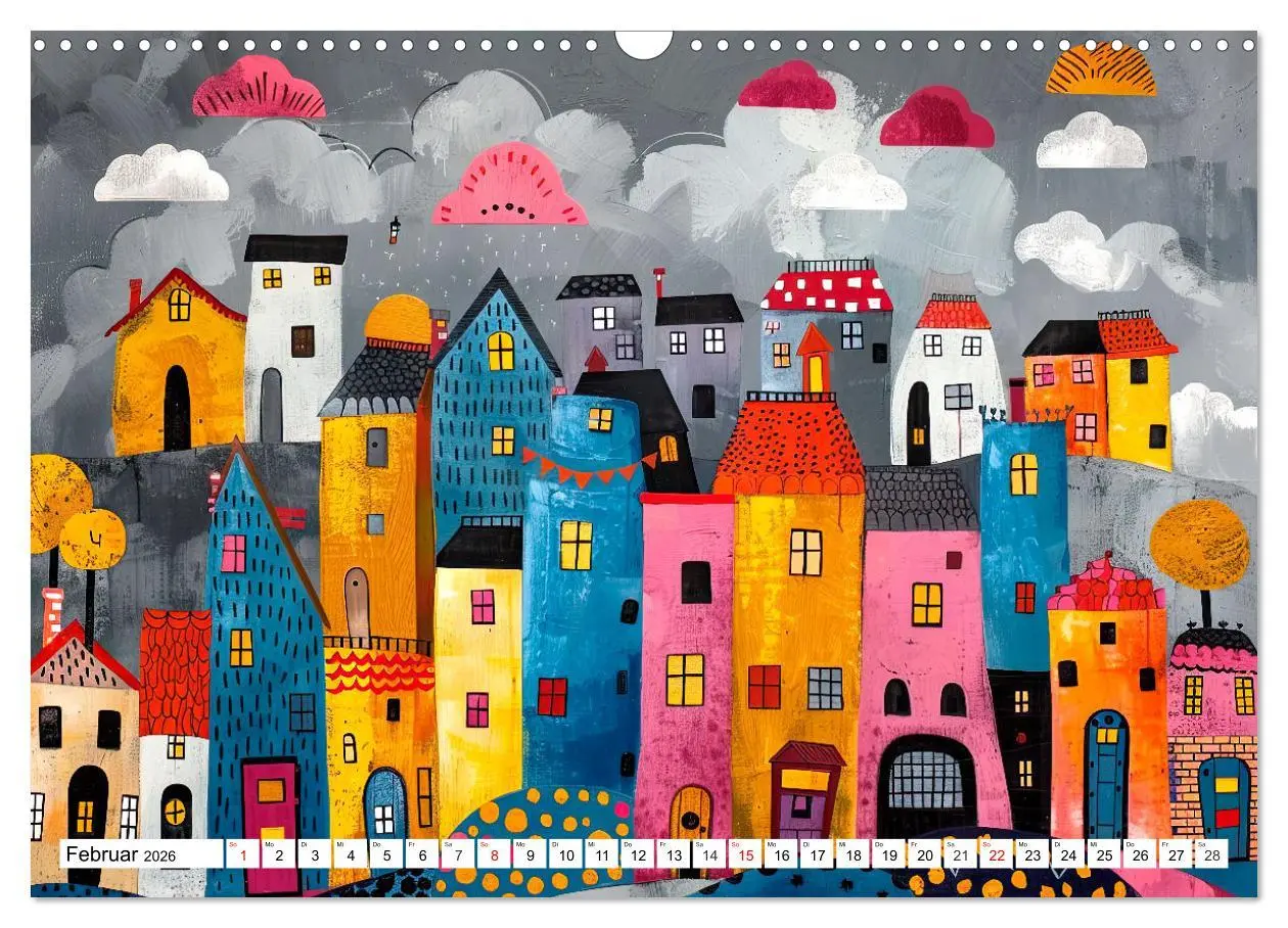 Bild: 9783457436905 | Stadt - Eine farbenfrohe Skyline (Wandkalender 2026 DIN A3 quer),...