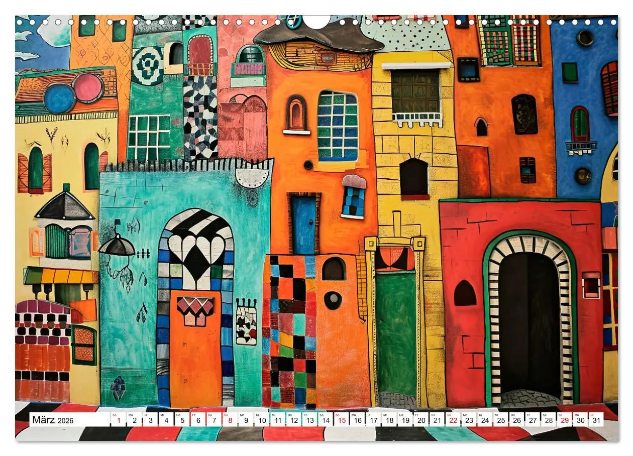 Bild: 9783457436905 | Stadt - Eine farbenfrohe Skyline (Wandkalender 2026 DIN A3 quer),...