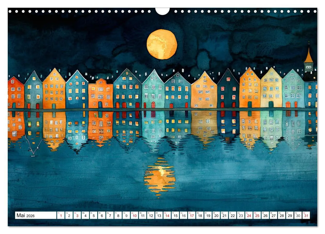 Bild: 9783457436905 | Stadt - Eine farbenfrohe Skyline (Wandkalender 2026 DIN A3 quer),...