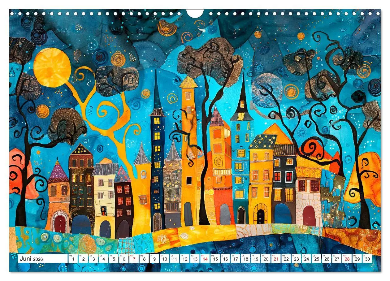 Bild: 9783457436905 | Stadt - Eine farbenfrohe Skyline (Wandkalender 2026 DIN A3 quer),...