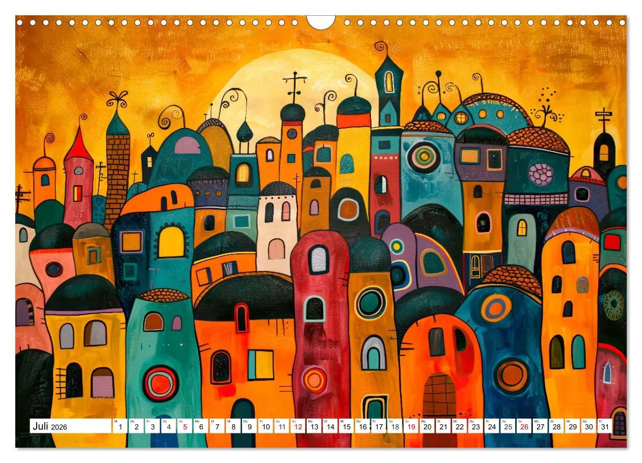 Bild: 9783457436905 | Stadt - Eine farbenfrohe Skyline (Wandkalender 2026 DIN A3 quer),...