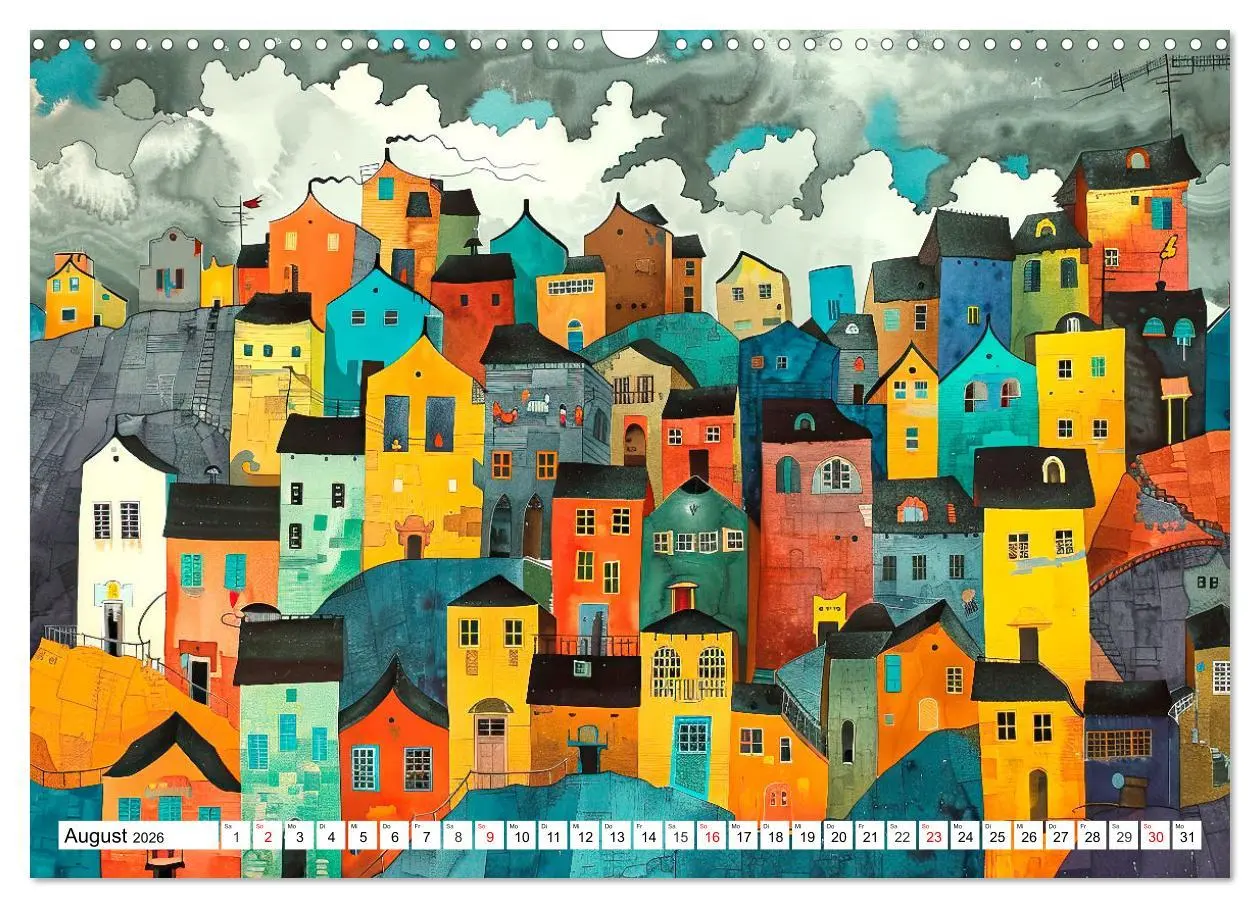 Bild: 9783457436905 | Stadt - Eine farbenfrohe Skyline (Wandkalender 2026 DIN A3 quer),...