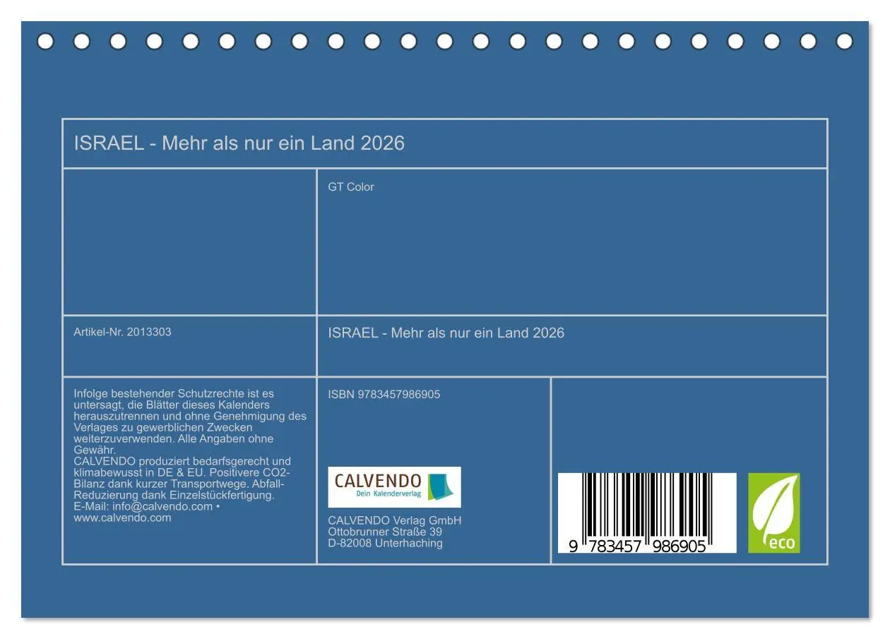 Bild: 9783457986905 | ISRAEL - Mehr als nur ein Land 2026 (Tischkalender 2026 DIN A5...