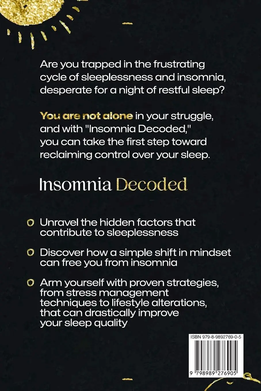 Rückseite: 9798989276905 | Insomnia Decoded | Break the Cycle of Sleepless Nights | Audrey Porter