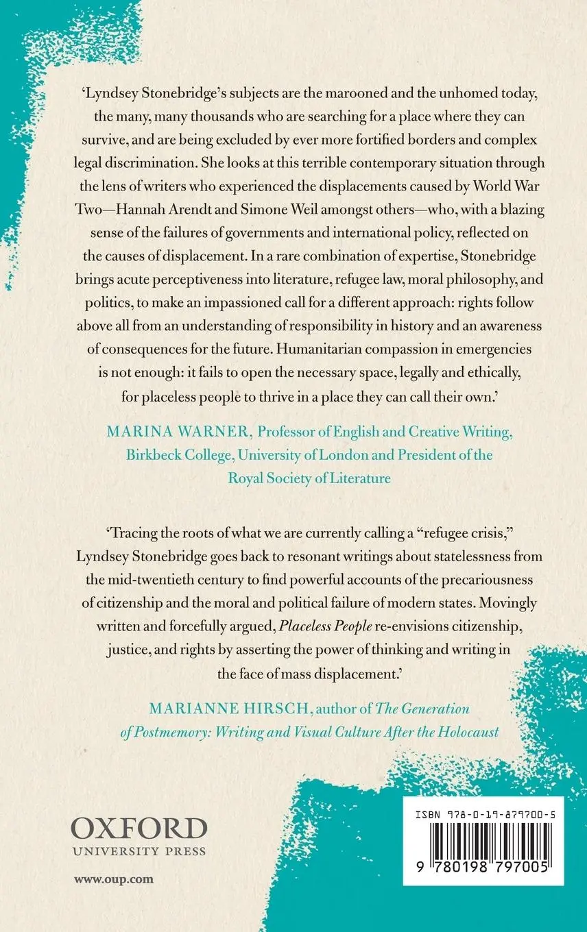 Rückseite: 9780198797005 | Placeless People | Writings, Rights, and Refugees | Stonebridge | Buch